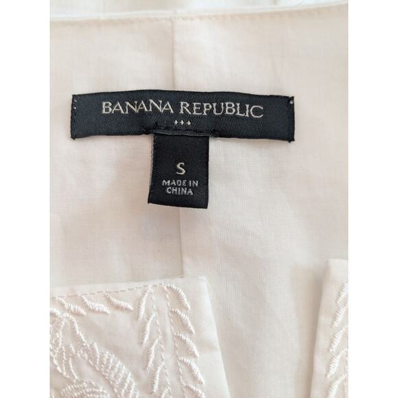 BANANA REPUBLIC FACTORY White EMBROIDERED A LINE DRESS SMALL - Picture 6 of 7